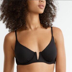 NWT Anne Cole Ladies Swim V-Wire Bikini Top  Black, XXL